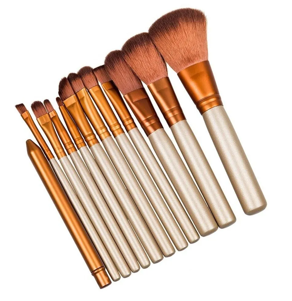 12pc Bronze Makeup Brush Set &amp; Optional 15 Colour Contour Palette – Free UK Postage