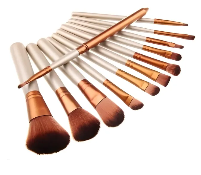 12pc Bronze Makeup Brush Set &amp; Optional 15 Colour Contour Palette – Free UK Postage