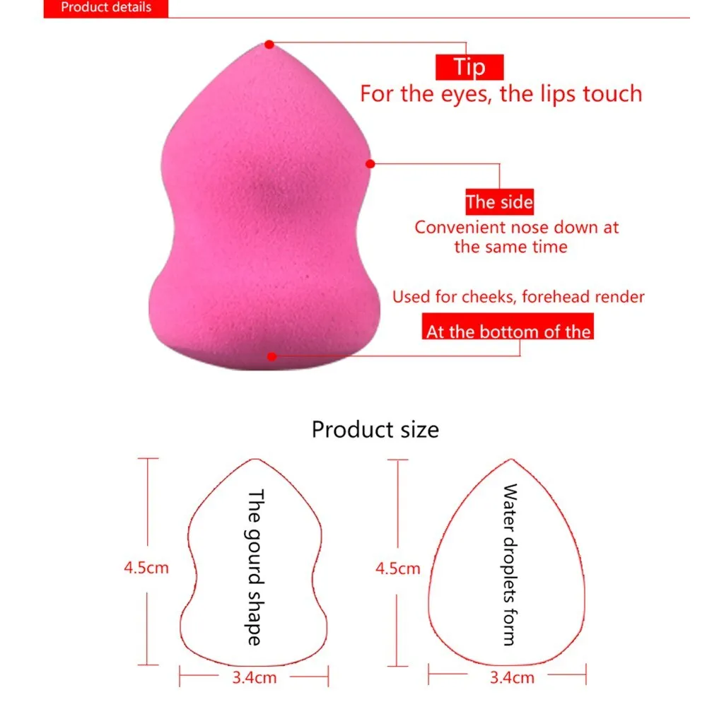 1/4/5/10Pcs Makeup Foundation Sponge Cosmetic Puff Powder Make Up Facial Contour Beauty Tool Kit Random Color Wholesale