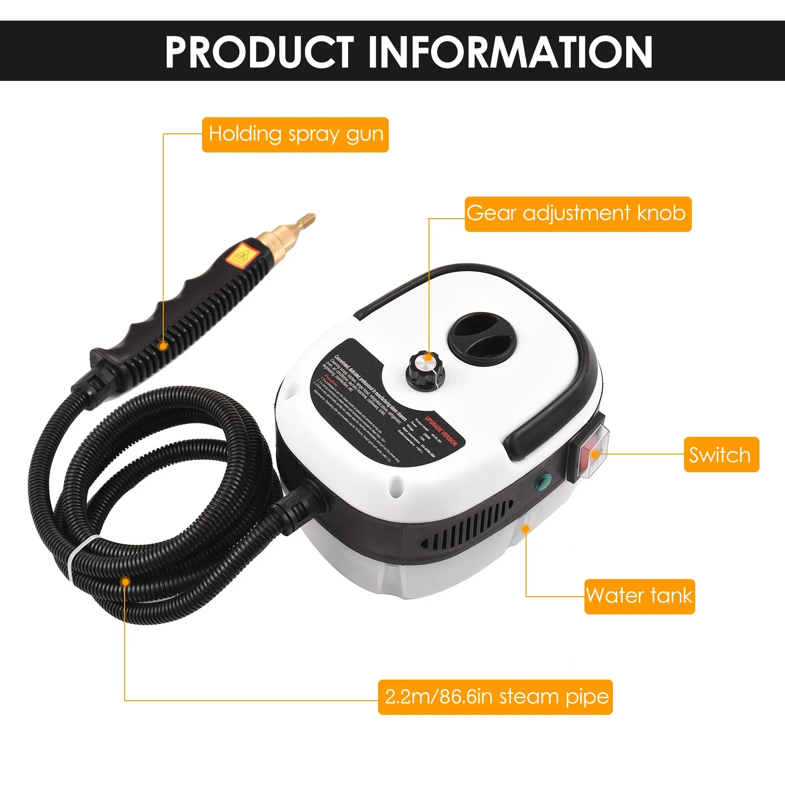 2500W Portable Handheld Steam Cleaner