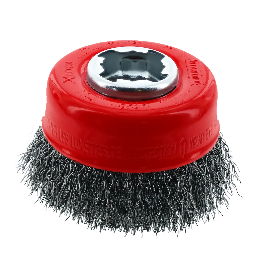 3 in. X-LOCK Carbon Steel Crimped Cup Brush