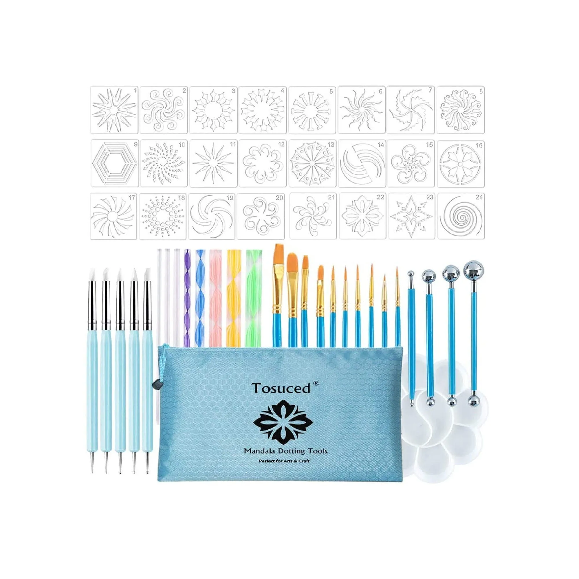 53PCS Mandala Dotting Tools Set for Painting Rocks Mandella Art and Drafting Art Supplies