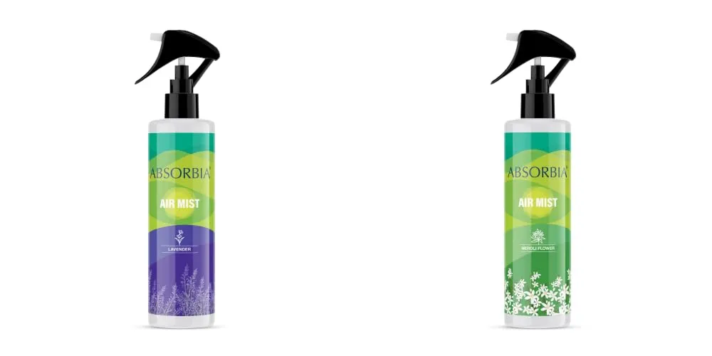 ABSORBIA Room Freshener spray, Instantly Freshens the air with Lavender and Neroli Flower Fragrance | Pack of 2 | Essential Oil Aroma Works like therapy - 200ML, 1000  sprays(Approx)……