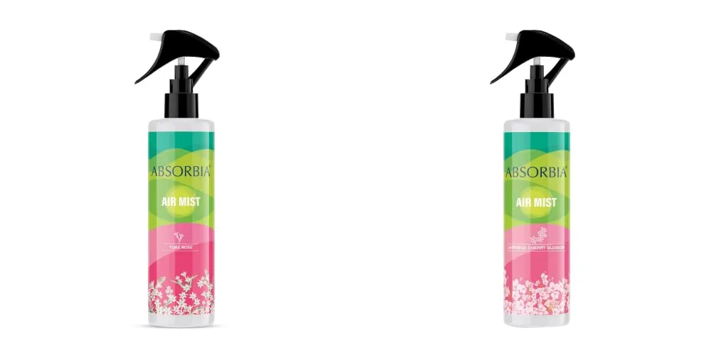 ABSORBIA Room Freshener spray, Instantly Freshens the air with Tube rose and Japanese Cherry Flower Fragrance | Pack of 2 | Essential Oil Aroma Works like therapy - 200ML, 1000  sprays(Approx)…