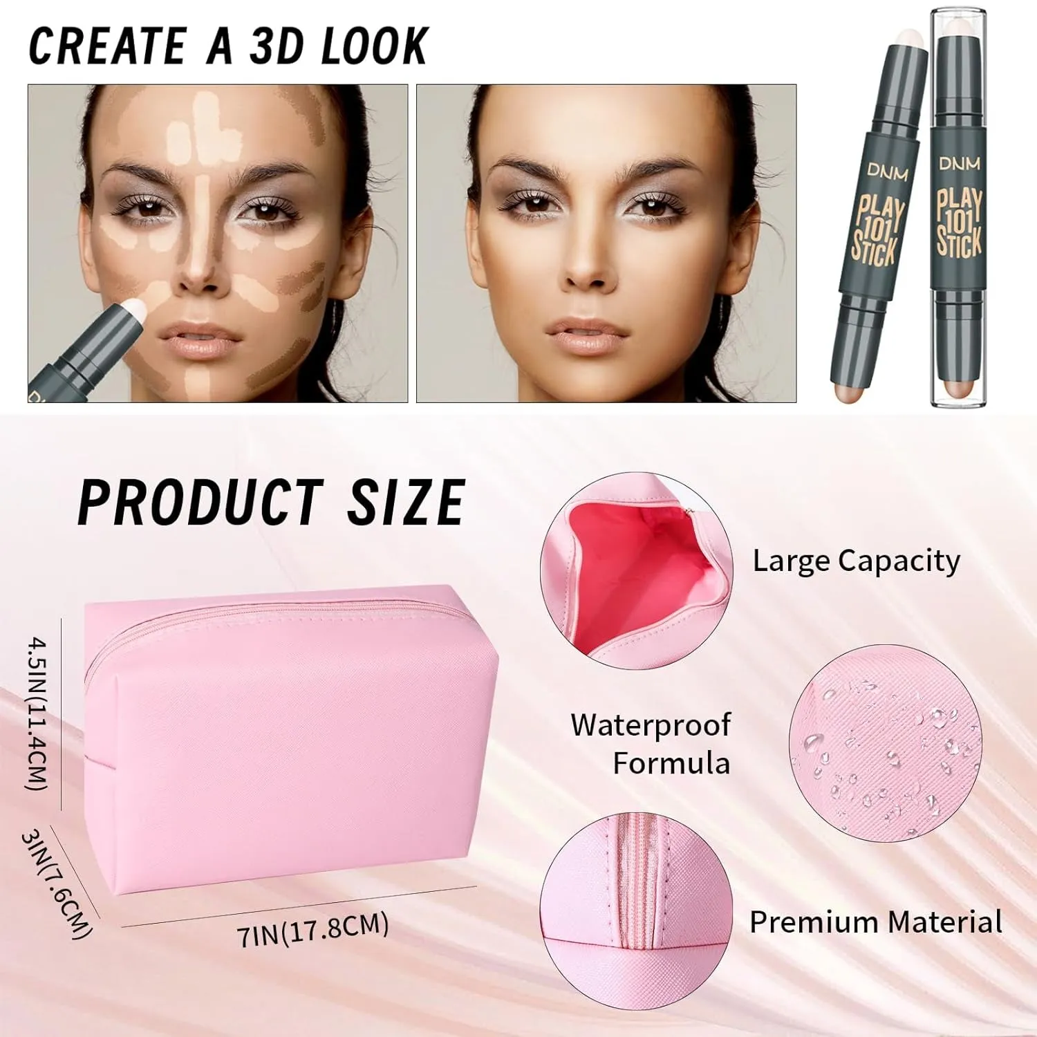 All-in-One Makeup Kit for Women & Teens - Foundation, Eyeshadow, Lipsticks & Travel Bag Included