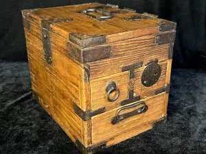 Antique Japanese Meiji Era C1890 Sugi Wood Suzuribako Calligraphy Tansu