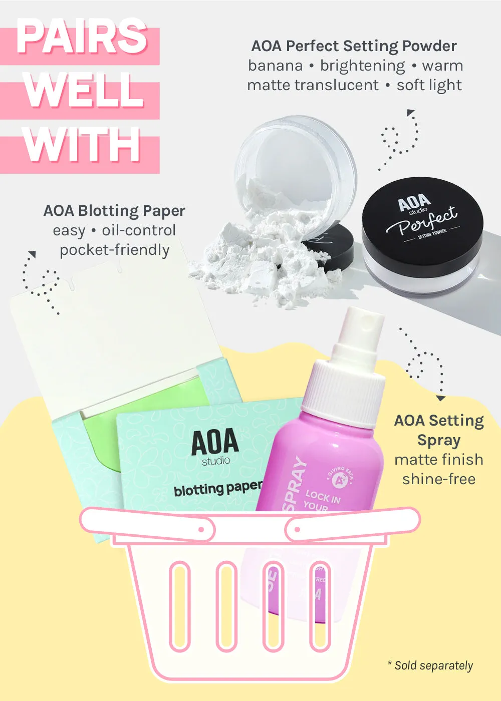 AOA Velvet Puffs - 6 Pc Triangle Set