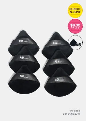 AOA Velvet Puffs - 6 Pc Triangle Set