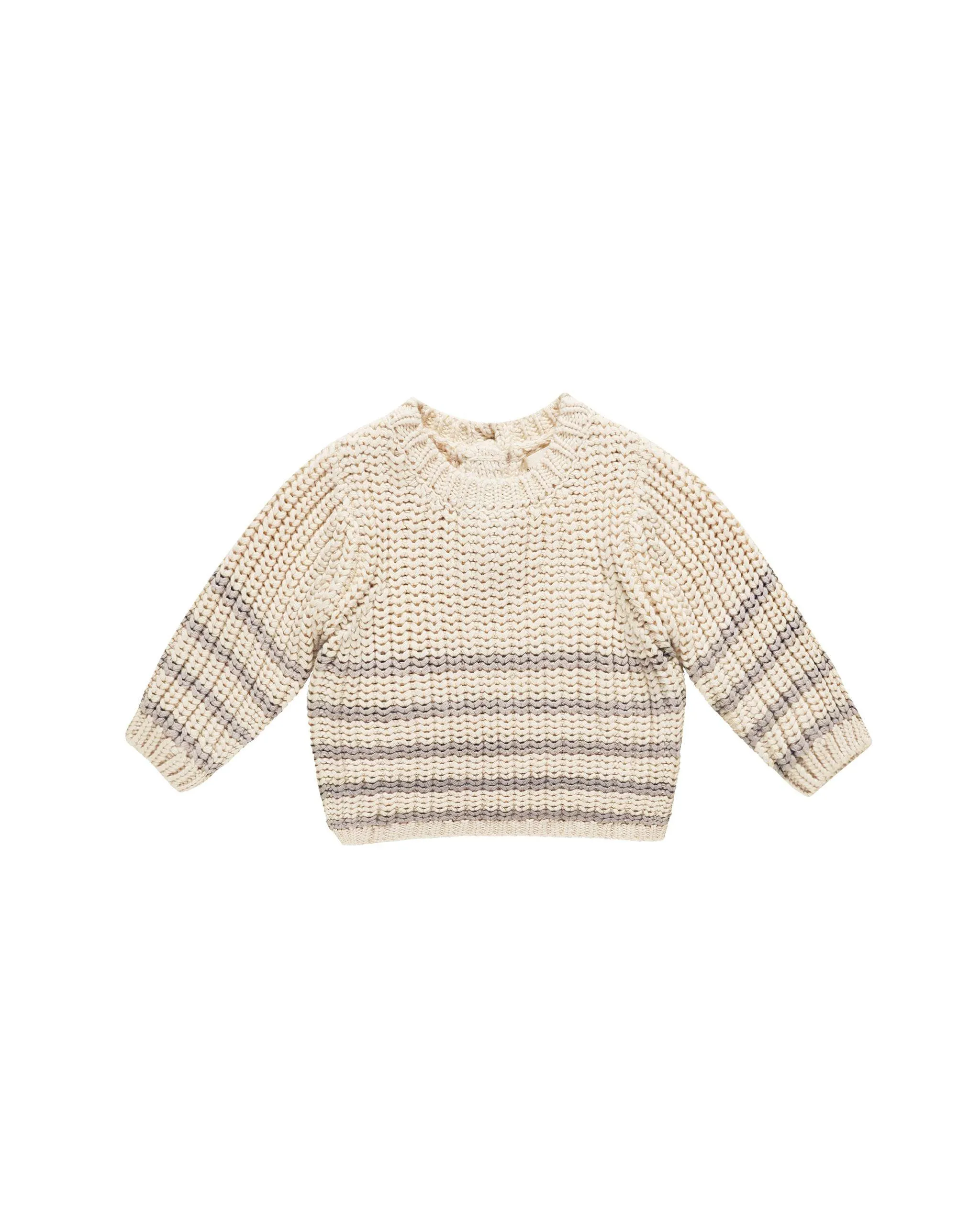 Baby Boy Sets | 2PCS: Rex Sweater Fog Stripe and Luca Pant in Fog Set | Quincy Mae