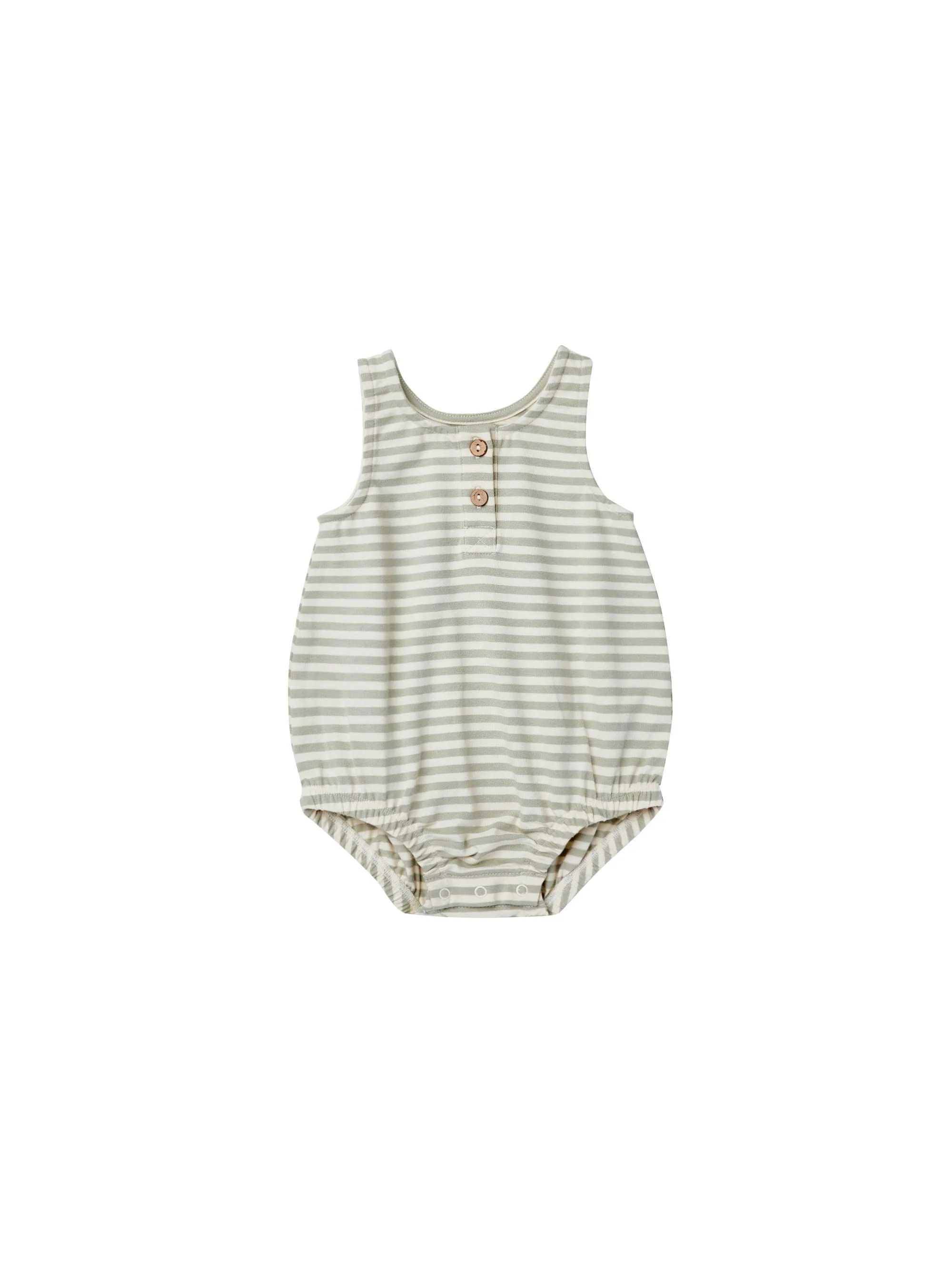 Baby Bubble | Sleeveless - Pistachio Stripe | Quincy Mae