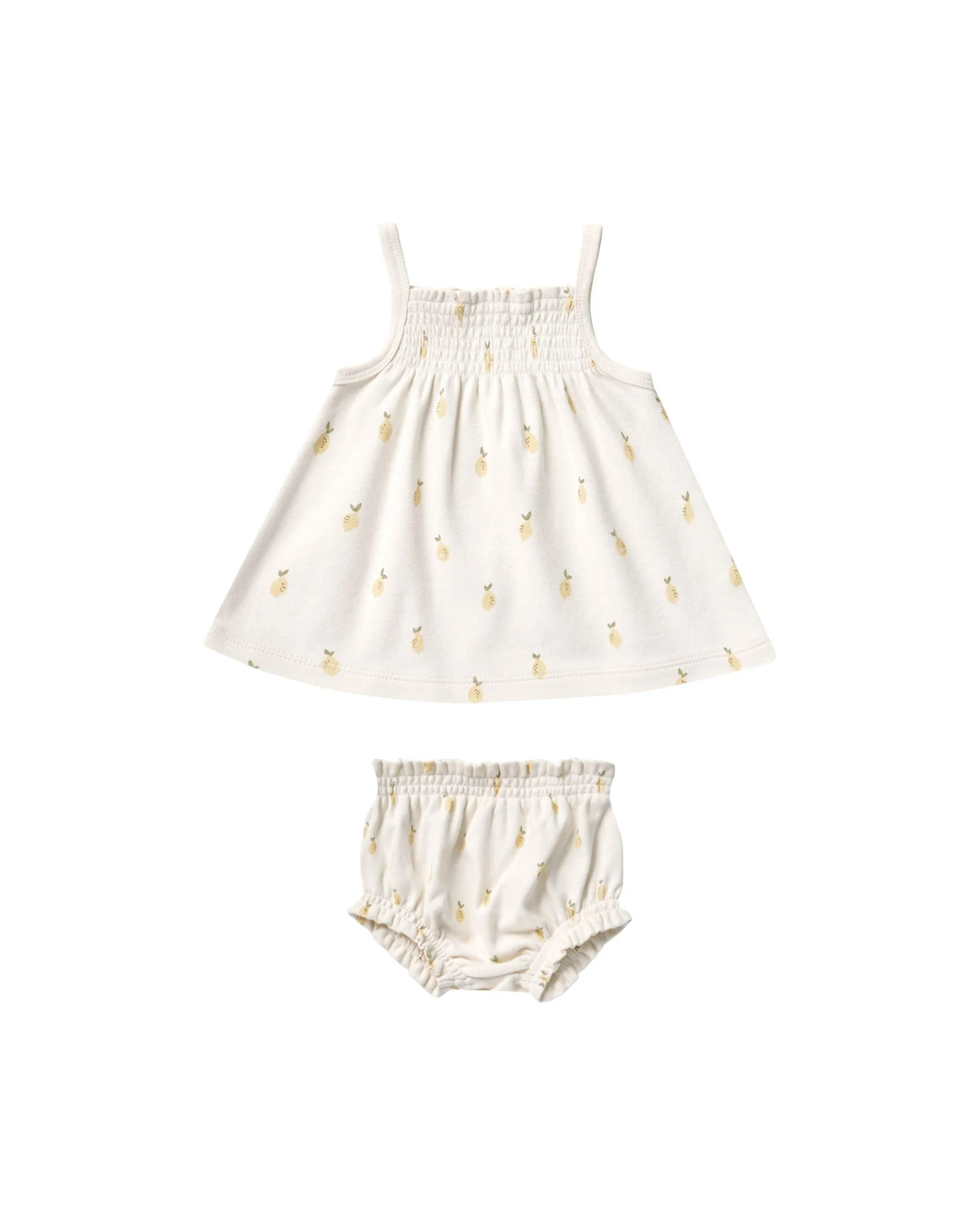 Baby Girl Dress | Smocked Tank and Bloomer Set- Lemons | Quincy Mae