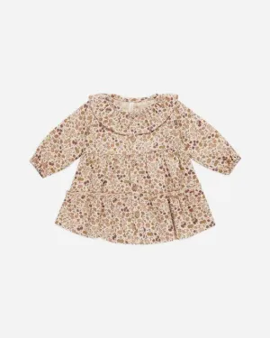 Baby Girls Dresses | Ruffle Collar Button Dress- Posy | Quincy Mae