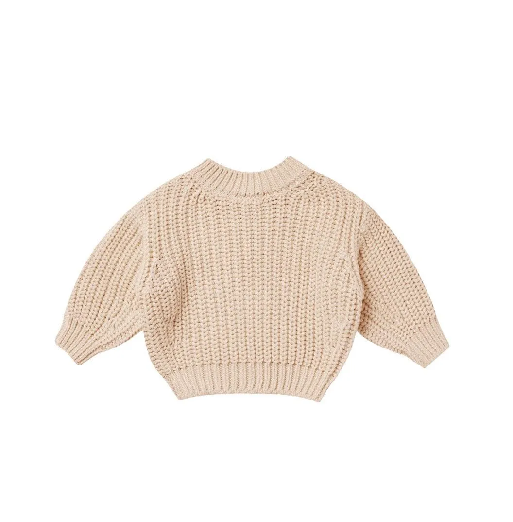 Baby Sweater | Chunky Knit Sweater in Shell | Quincy Mae