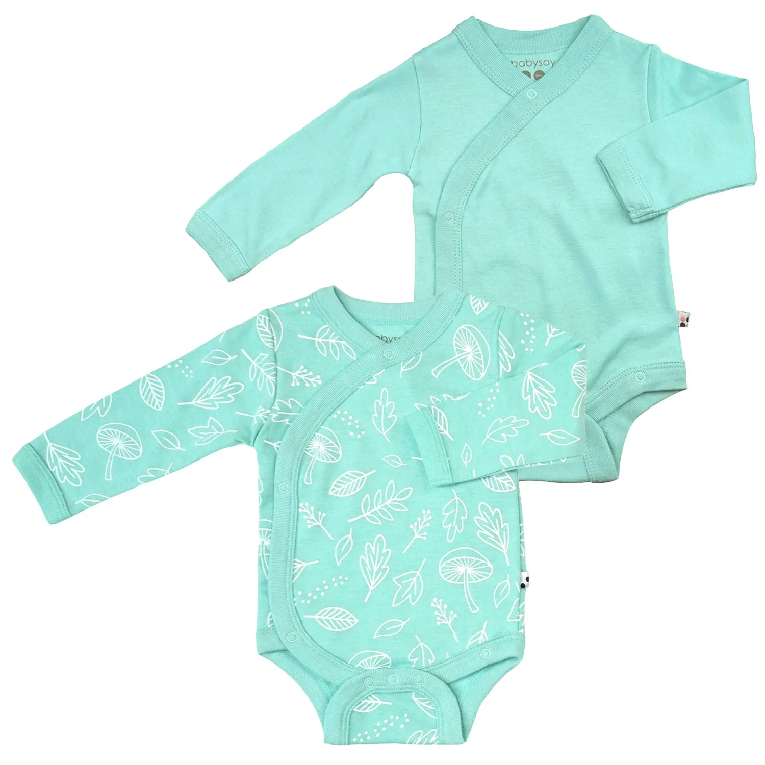 Babys Organic Long Sleeve Kimono Bodysuit/Onesie 2 Pack