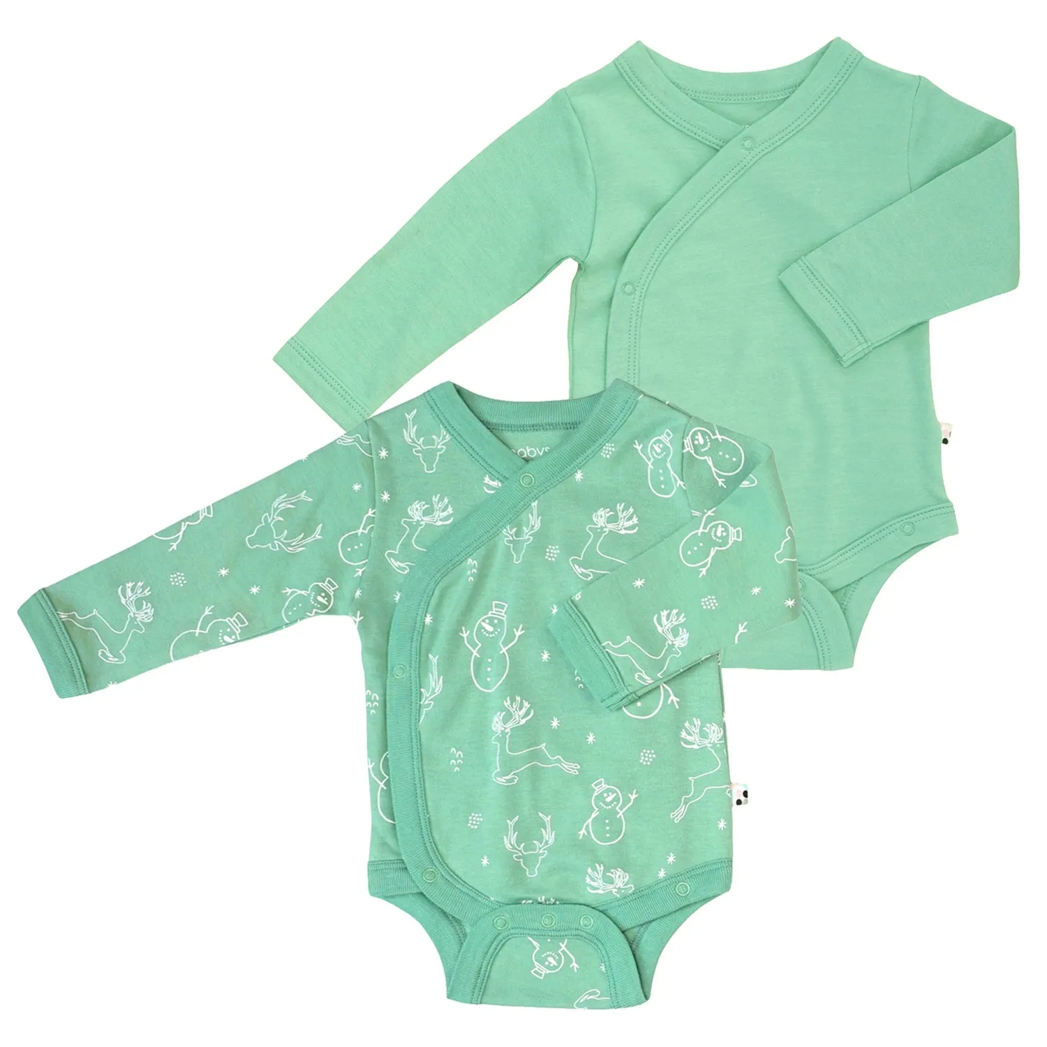 Babys Organic Long Sleeve Kimono Bodysuit/Onesie 2 Pack