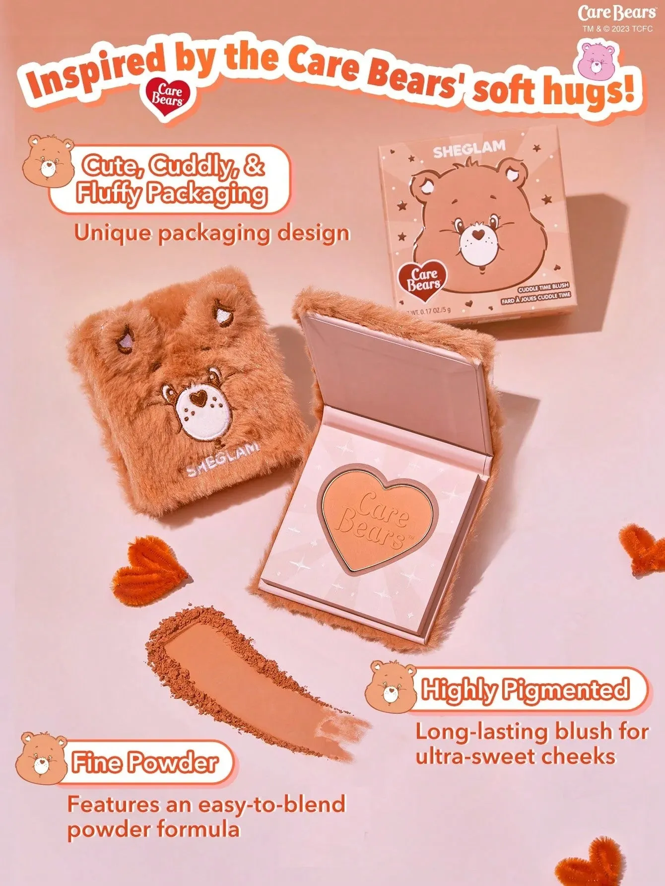 Blush Sheglam x Care Bears Cuddle Time - Thrill Seeker, peach