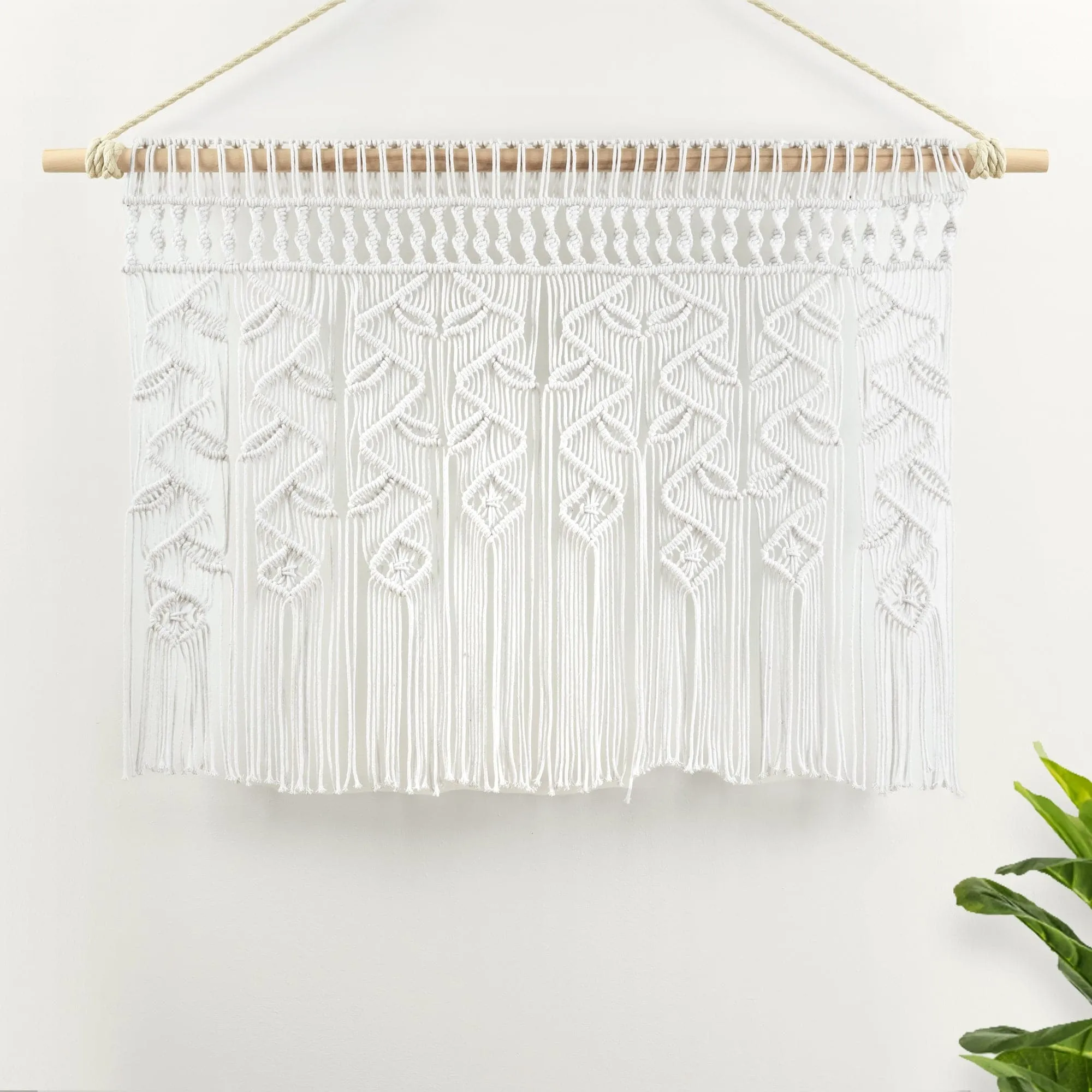 Boho Macrame Leaf Cotton Valance