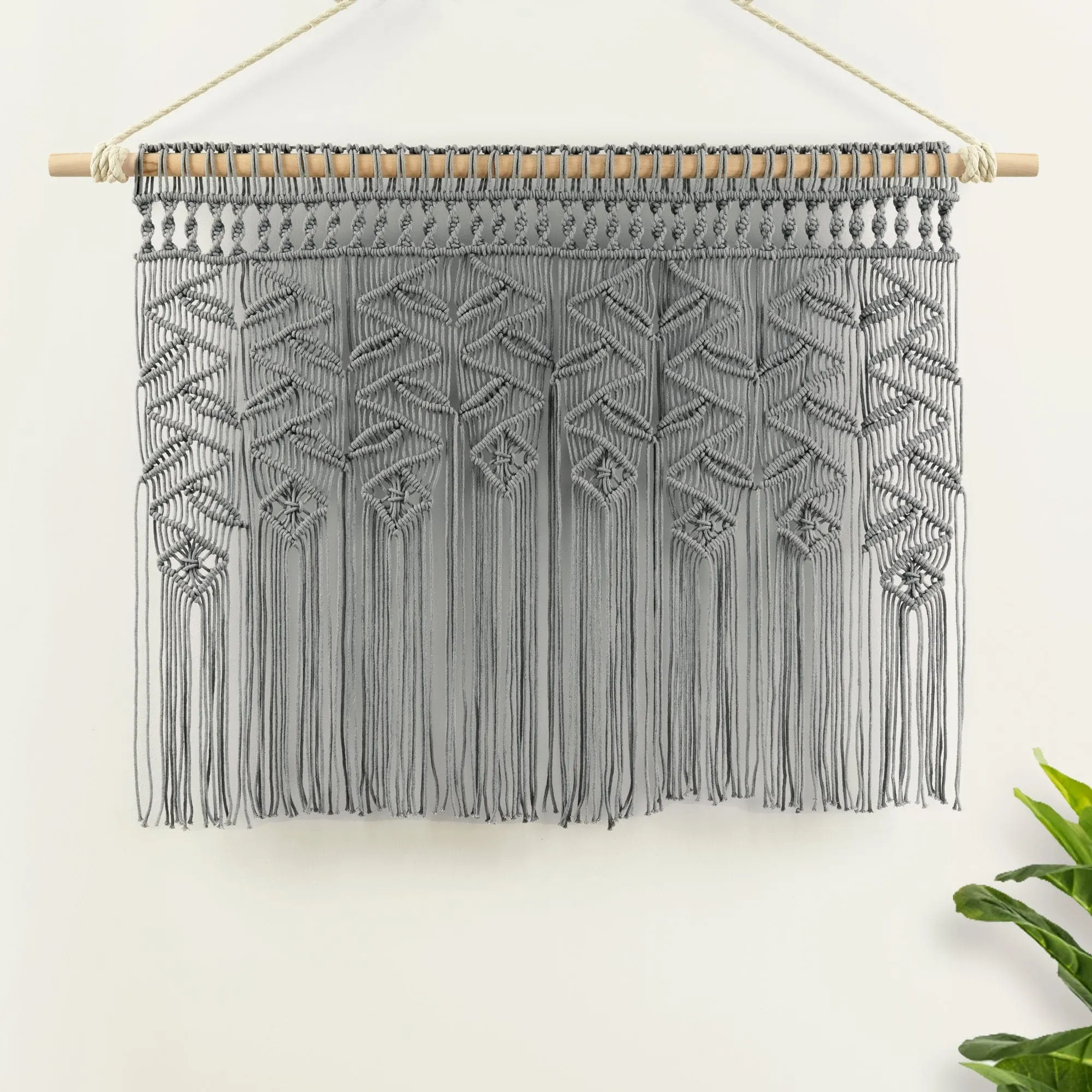 Boho Macrame Leaf Cotton Valance