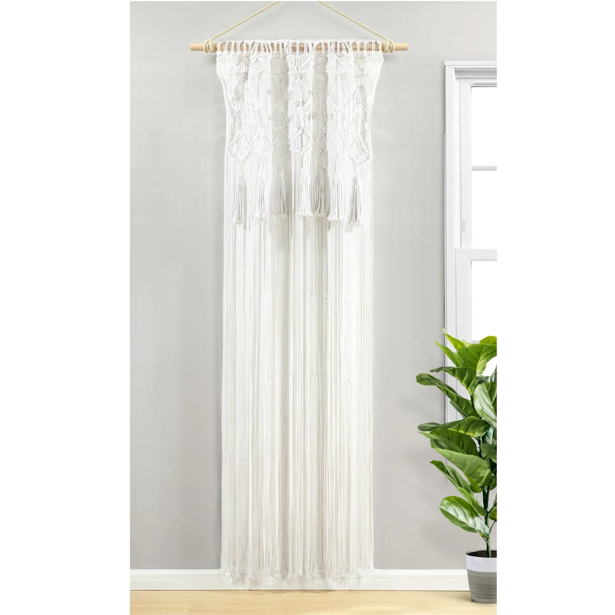 Boho Macrame Tassel Cotton Window Curtain