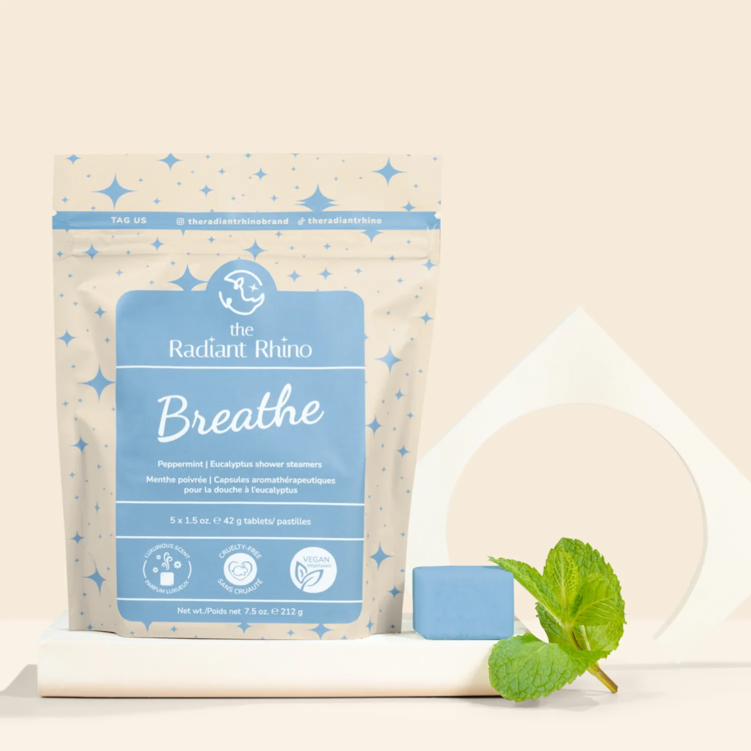 Breathe | Peppermint   Eucalyptus Shower Steamers | The Radiant Rhino