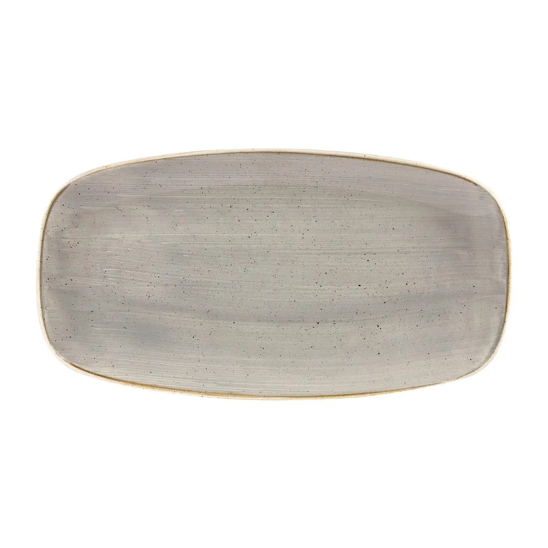 Churchill Stonecast Rectangular Plates Peppercorn Grey 153 x 298mm