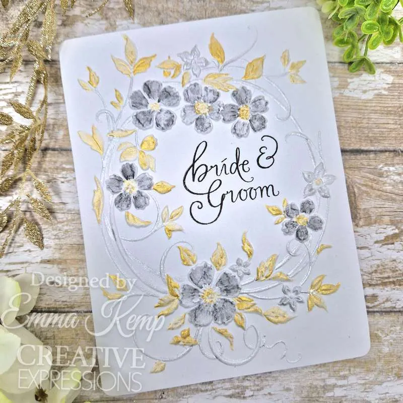 Creative Expressions Companion Colouring Stencil 6"x 8" 2/Pkg - Blossom Wreath