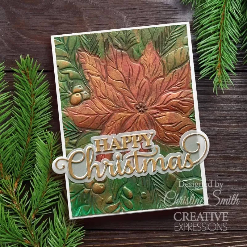 Creative Expressions Companion Colouring Stencil 6"x 8" 2/Pkg - Poinsettia Bliss