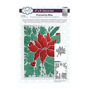 Creative Expressions Companion Colouring Stencil 6"x 8" 2/Pkg - Poinsettia Bliss