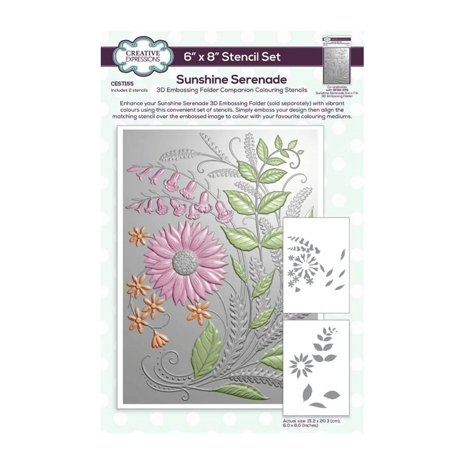 Creative Expressions Companion Colouring Stencil 6"x 8" 2/Pkg - Sunshine Serenade