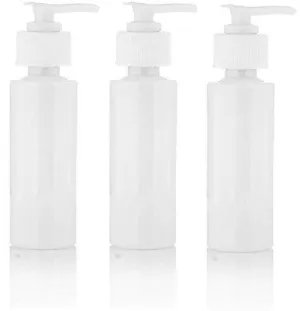 Empty 100ml Reffilable Portable Plastic Spray Pumping Lotion Bottle - Pack of 3 For Makeup, Handwash, Bodywash,Facewash, Extra Liquid Lotion,Cream,Toiletries Liquid containers