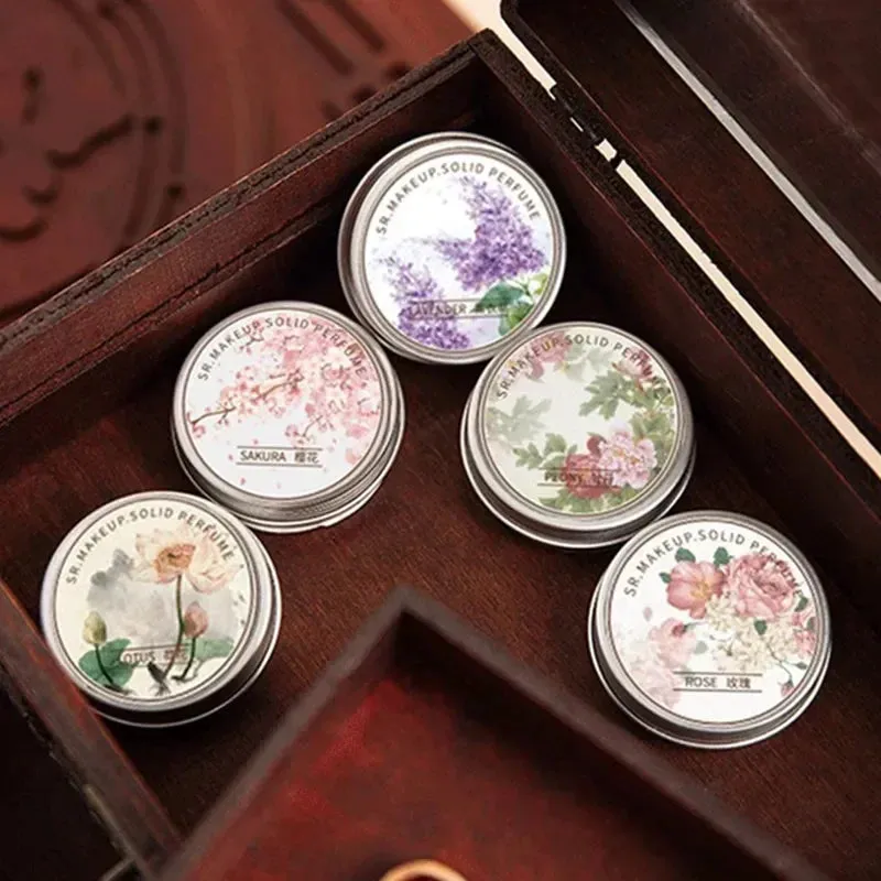 FLYTONN-Women Solid Perfumes Peony /Lotus/Sakura/Lavender Portable Balm Fresh Elegant Long-time Fragrances Body Antiperspirant Gift