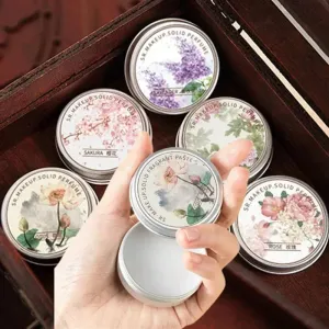 FLYTONN-Women Solid Perfumes Peony /Lotus/Sakura/Lavender Portable Balm Fresh Elegant Long-time Fragrances Body Antiperspirant Gift