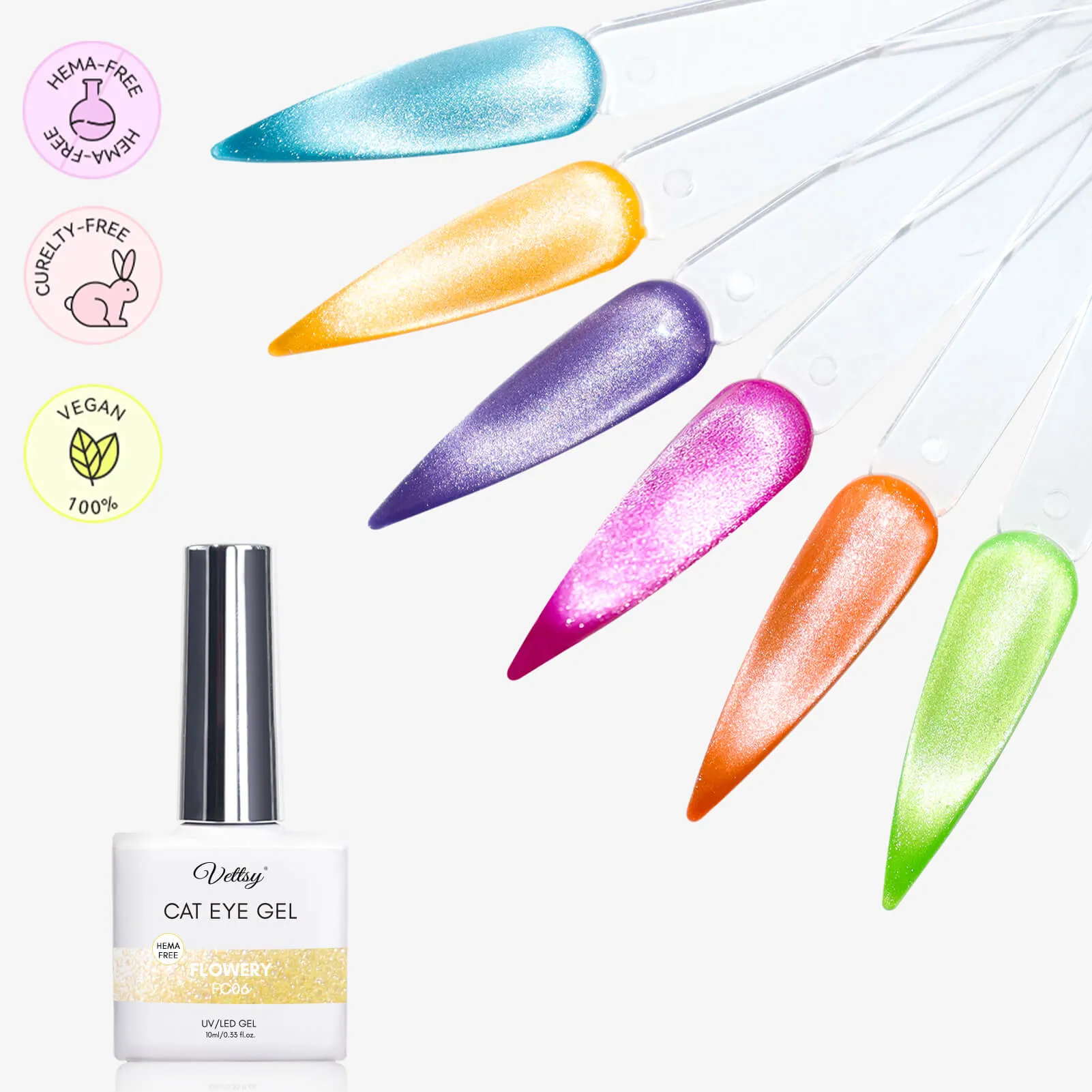 Hema-Free Cat Eye Gel Set-Flowery