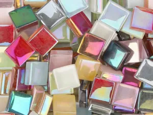 Iridised Mix Crystal Glass Mosaic Tiles 1cm