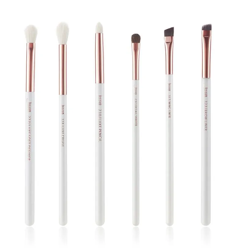 Jessup brushes Pearl White/Rose Gold Makeup brushes set Professional Beauty Make up brush Natural hair Foundation Powder Blushes