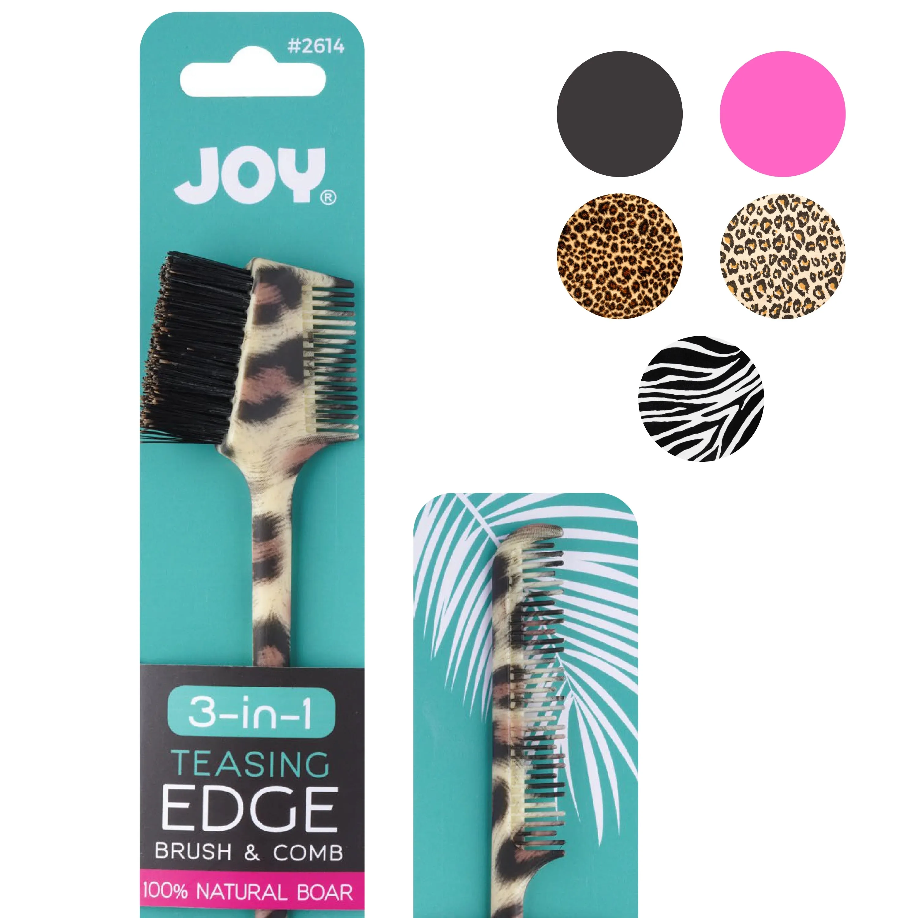 Joy 3 in 1 Teasing Edge Brush Boar Bristle Asst.