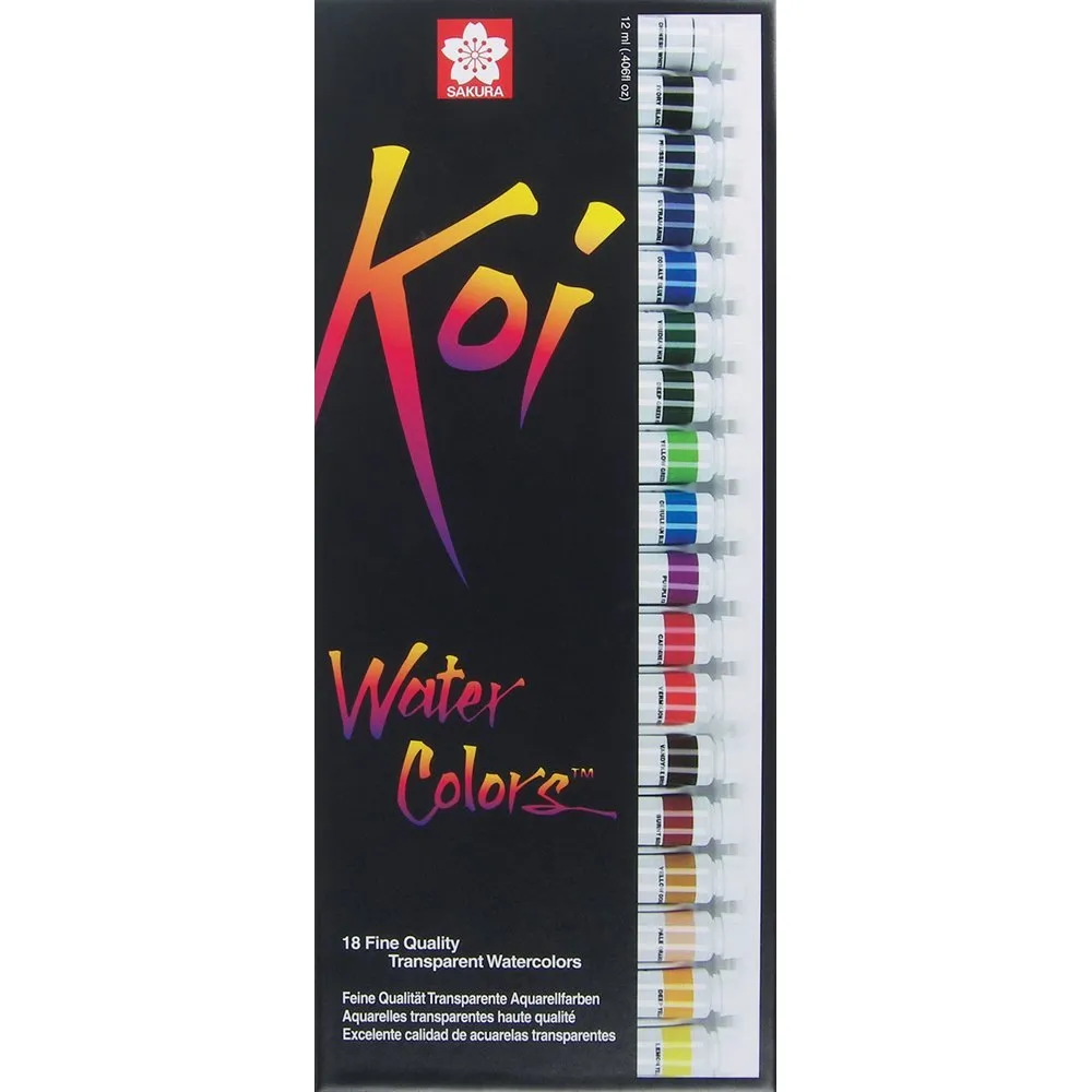 KOI WATERCOLOURS 18 PC TUBE SET