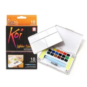 KOI WATERCOLOURS FIELD SKETCH BX W/ BRUSH - 18 PC SET