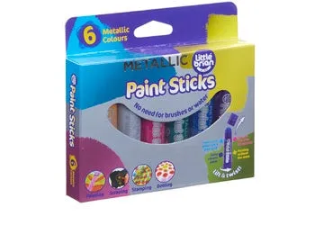 Little Brian Paint Sticks - Metallic 6 pk