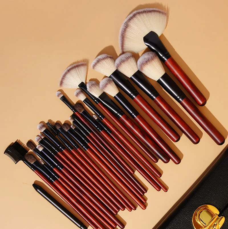 New 26-piece imitation mahogany makeup brush set makeup artist recommended makeup tools complete set of animal hair