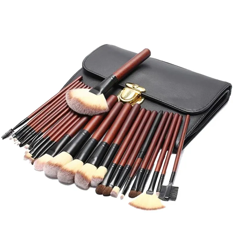 New 26-piece imitation mahogany makeup brush set makeup artist recommended makeup tools complete set of animal hair