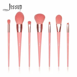 Professional Coral Lip Angle Blender Powder Makeup Brushes 7 Pcs