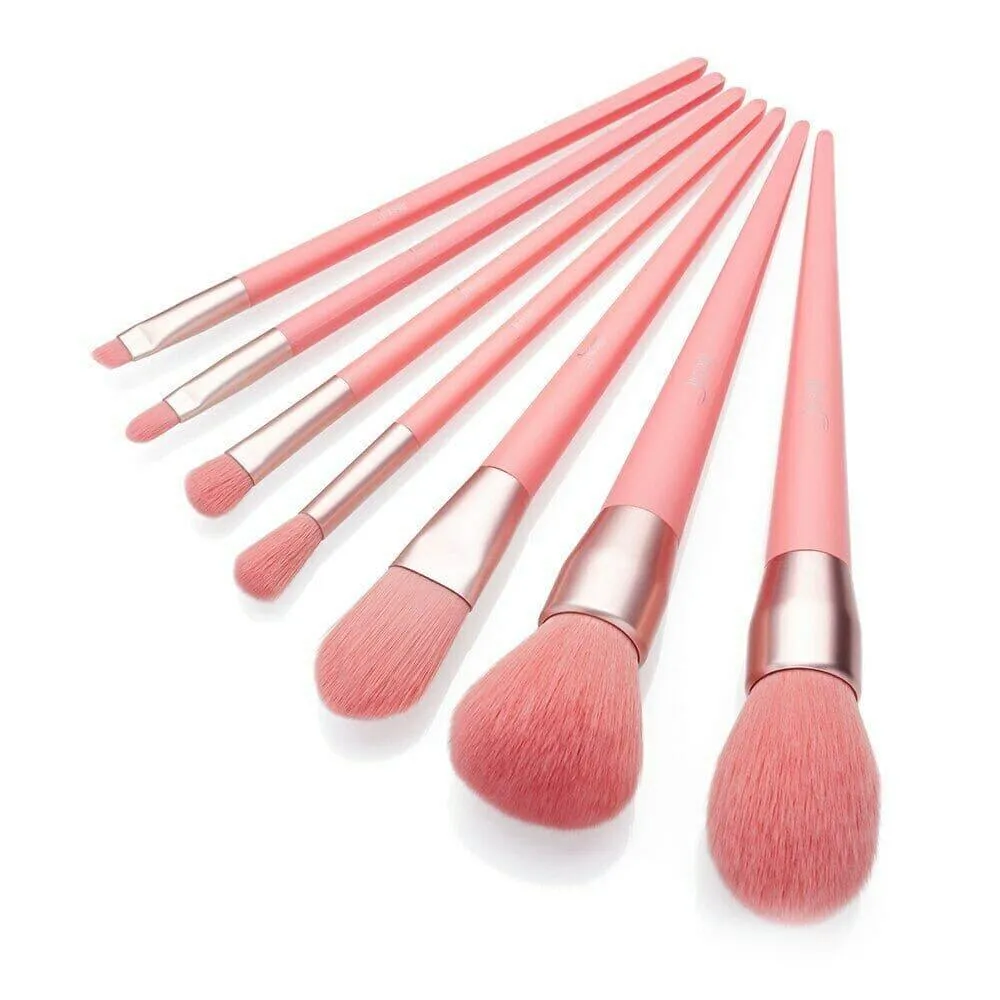 Professional Coral Lip Angle Blender Powder Makeup Brushes 7 Pcs