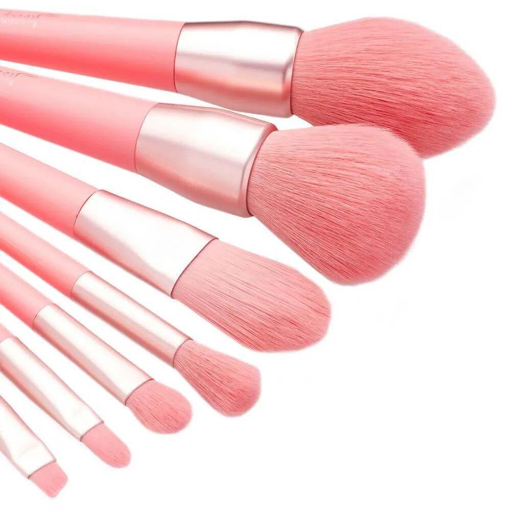 Professional Coral Lip Angle Blender Powder Makeup Brushes 7 Pcs