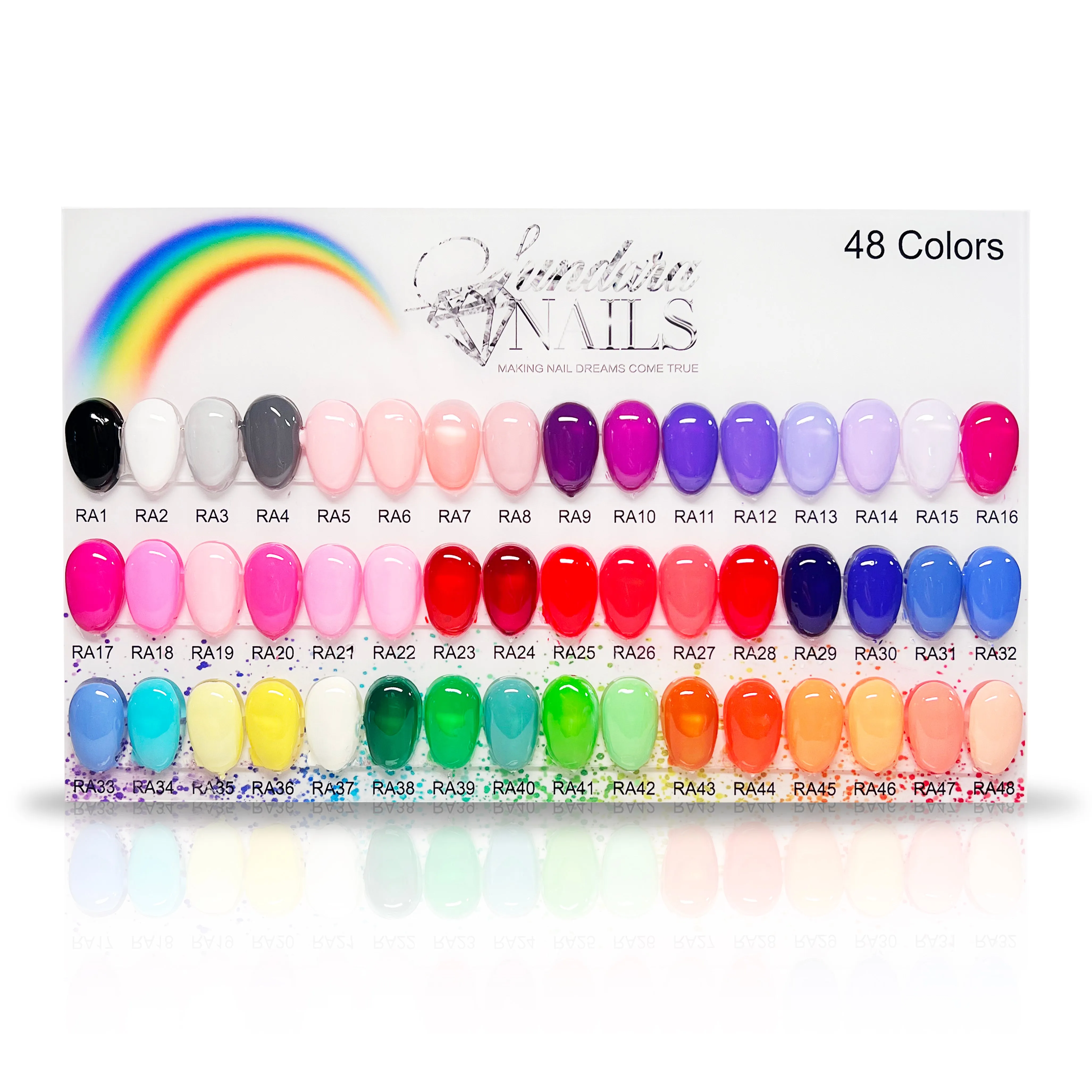 Rainbow Gel Polish Collection- Hema Free (48 Colors   Color Card)