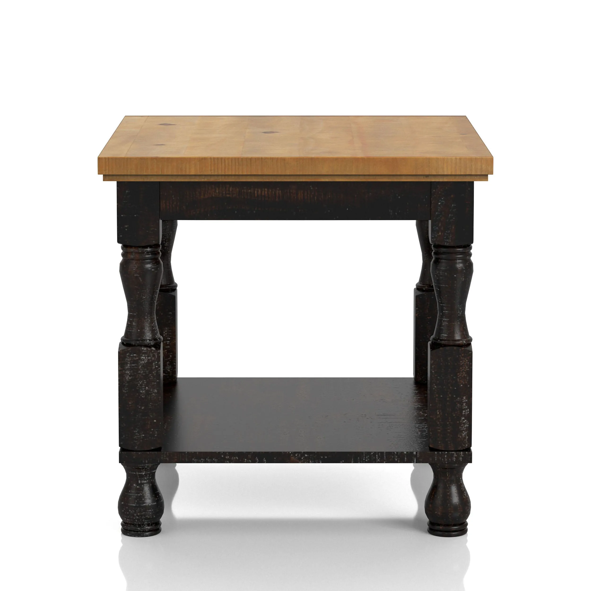 Resthane Farmhouse 24-in Square End Table with Open Shelf