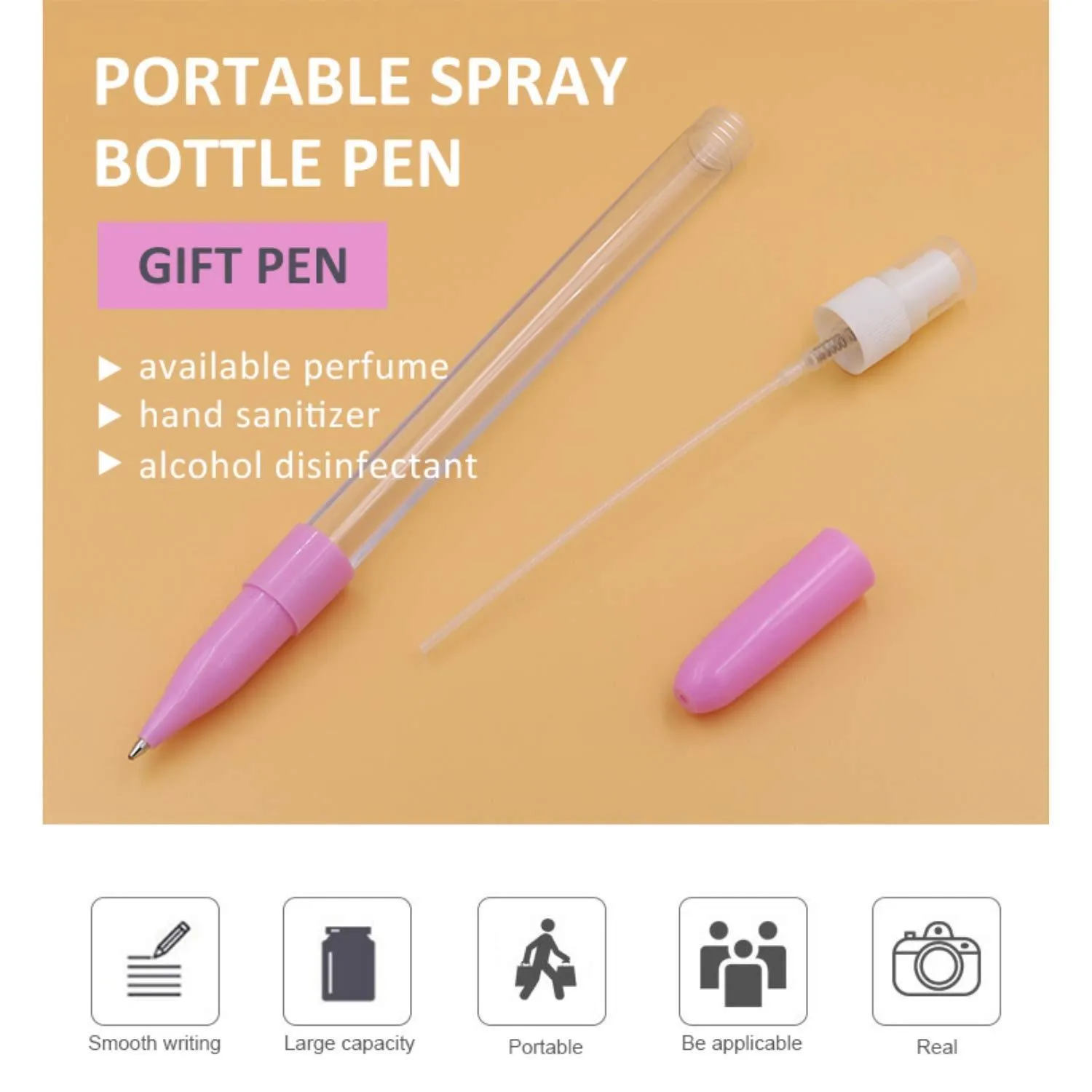 Sanitizer Spray/ball pen, Bottle Pen Sanitizer Spray Pen Transparent, Refillable for Travel & Daily