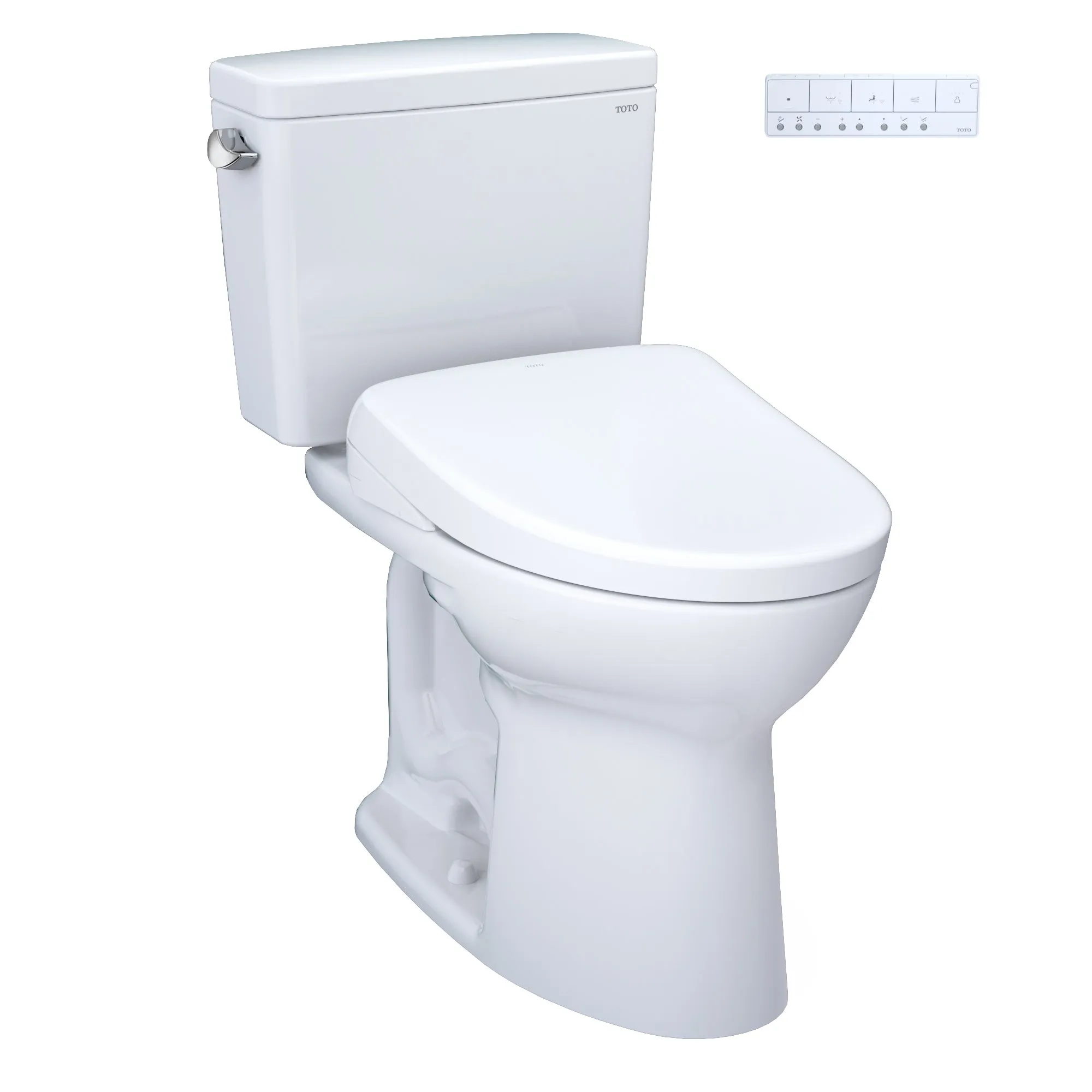 TOTO MW7764726CSFGA.10#01 Drake WASHLET  Two-Piece Toilet and S7 Bidet Seat with Auto Flush, 10" Rough-In, Cotton White