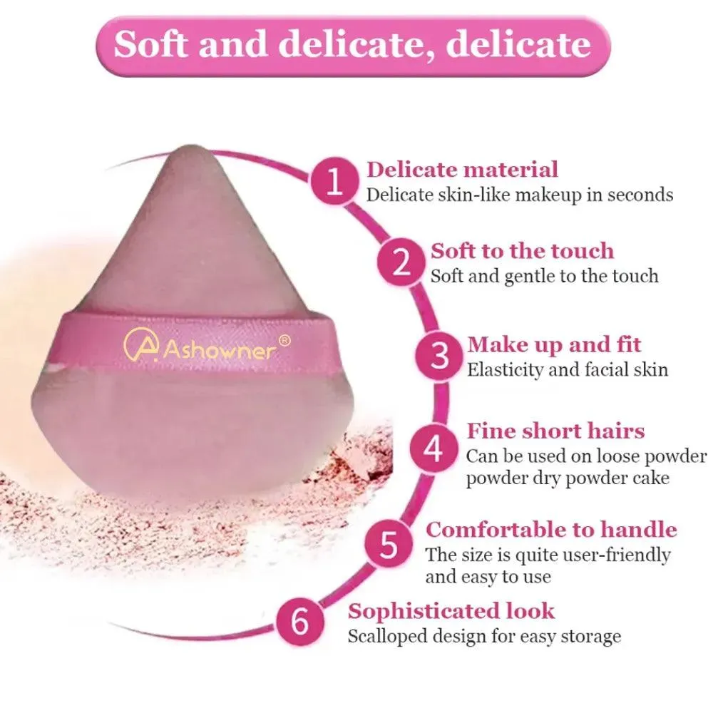 Velvet Triangle Makeup Sponge Set: Precision Beauty Sponges for Flawless Application